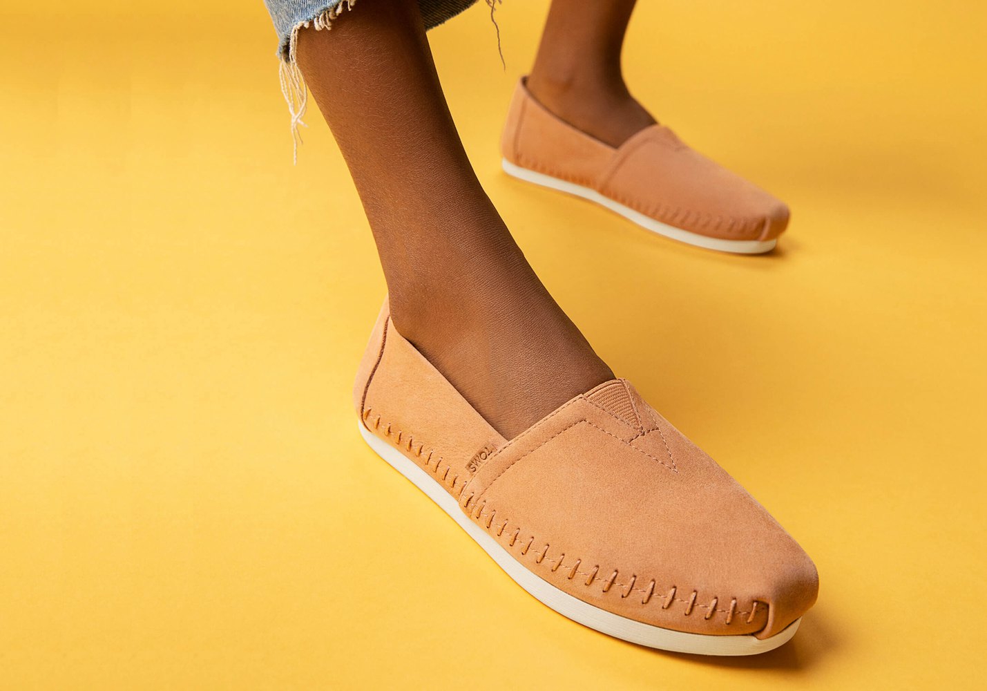 Toms Espadryle Damskie Pomarańczowe - Alpargata Skórzane - 28PVFRKEN